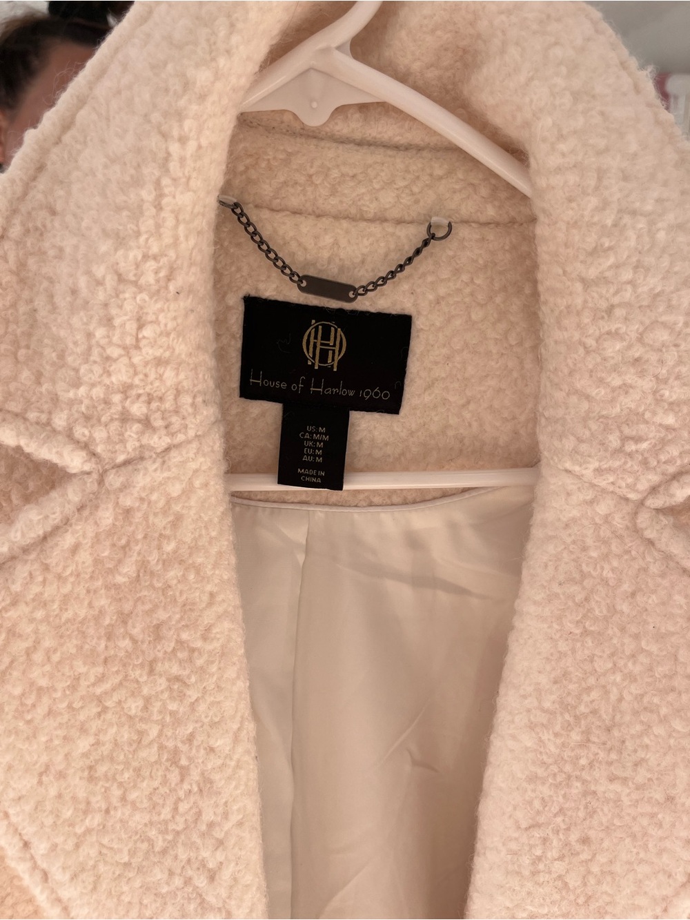 House of Harlow 1960 Soft Cream Teddy Jacket
